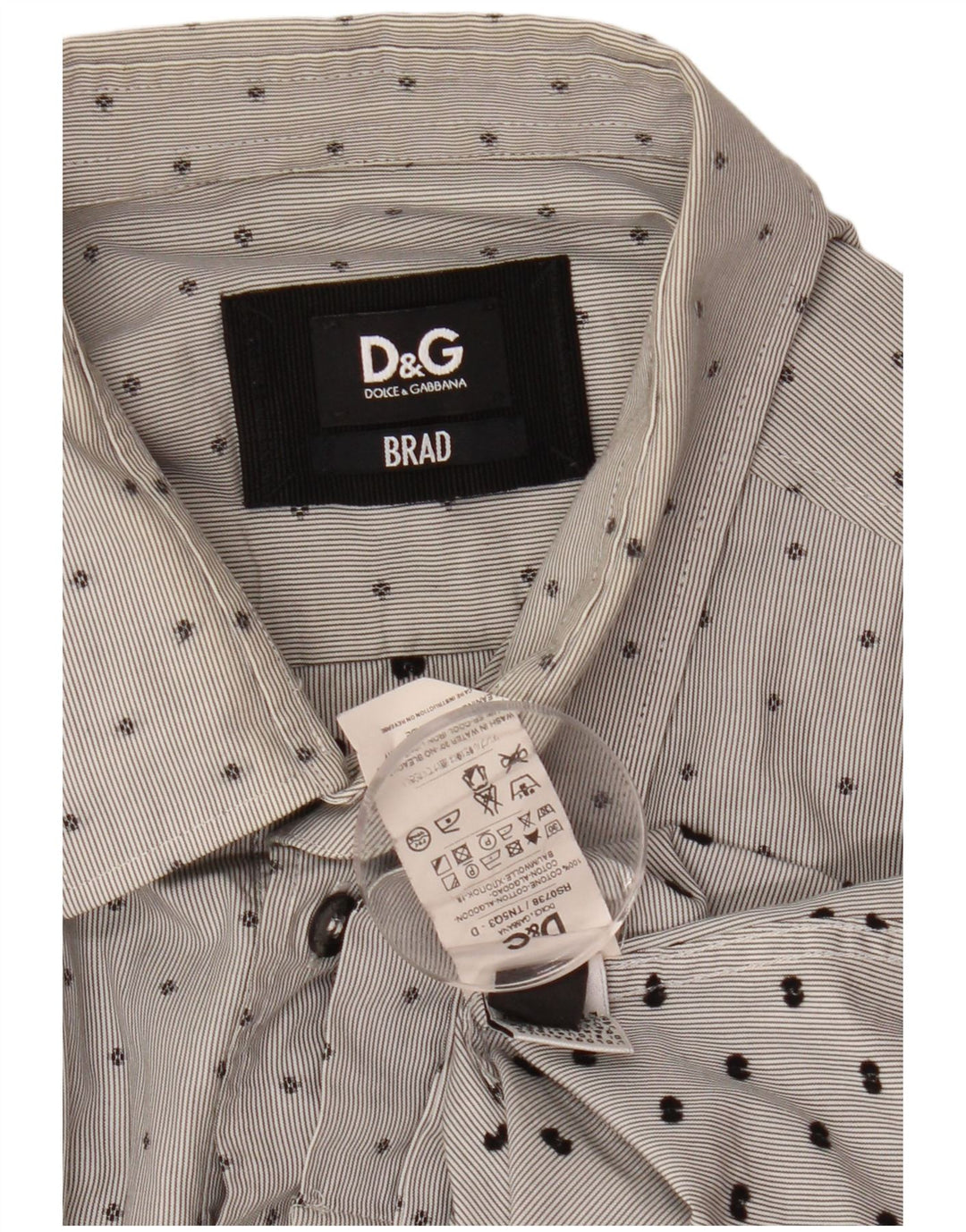 Koszula męska BRAD DOLCE & GABBANA Średnioszara, bawełniana w cętki