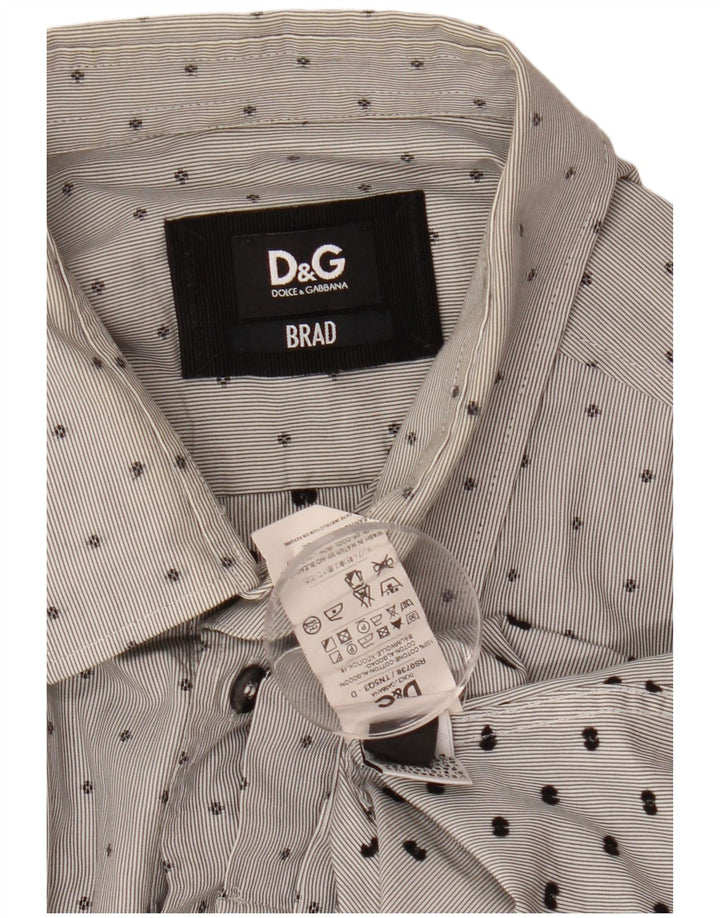 Koszula męska BRAD DOLCE & GABBANA Średnioszara, bawełniana w cętki