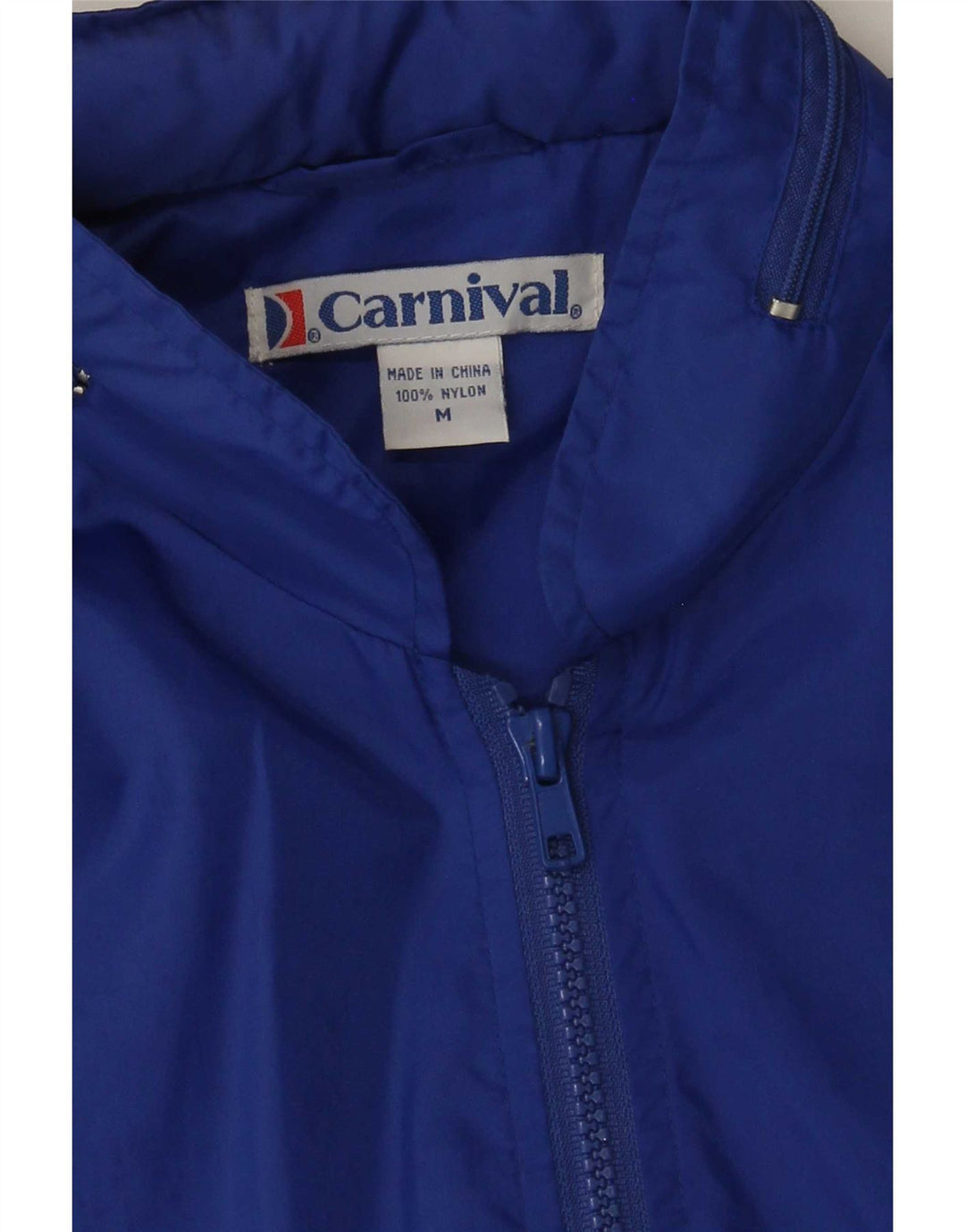 Vintage Mens Hooded Bomber Jacket UK 38 Medium Blue Nylon