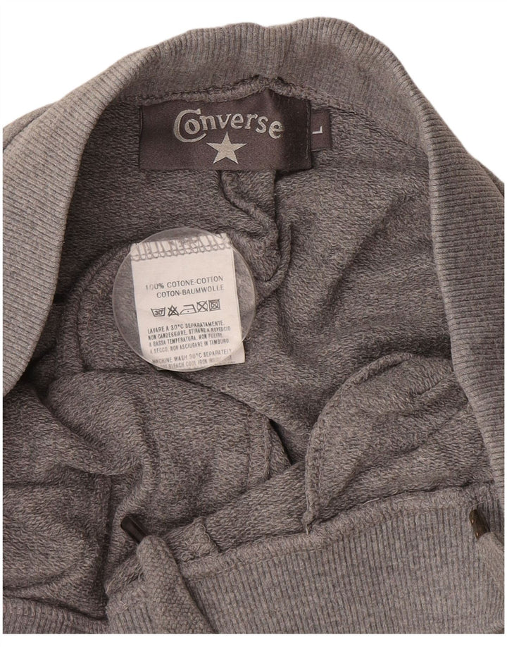 Męskie spodnie dresowe CONVERSE Joggers, duże, szare, bawełniane