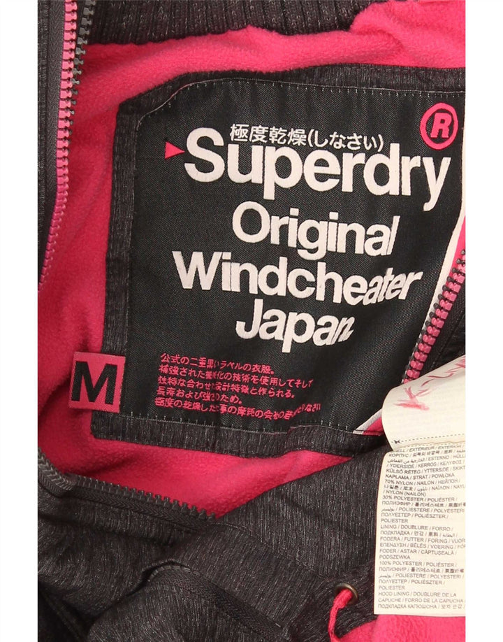 Damska kurtka wiatrówka z kapturem Superdry Windcheater UK 14, średnia szarość