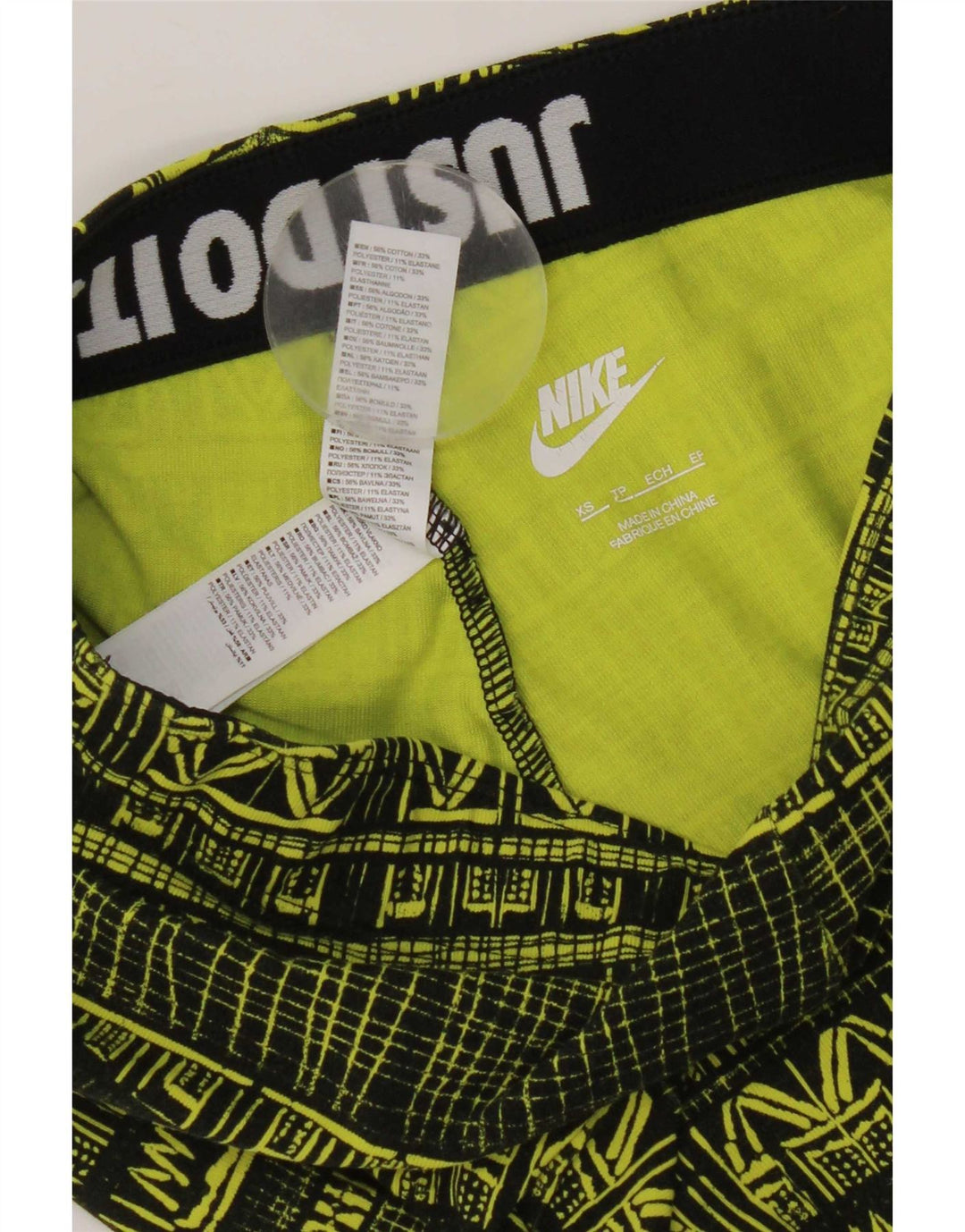 Damskie legginsy Nike z abstrakcyjnym wzorem UK 6 XS, żółte, bawełniane
