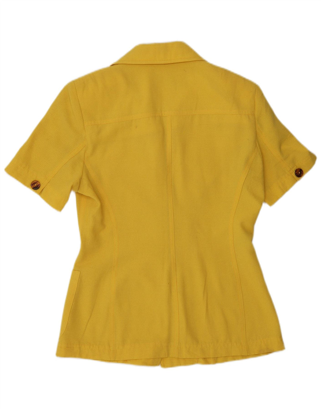 Damska marynarka z krótkim rękawem i 5 guzikami w stylu VINTAGE IT 44 Średni żółty