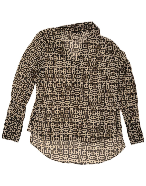 Damska bluzka oversize z długim rękawem Zara UK 6 XS, czarna geometryczna