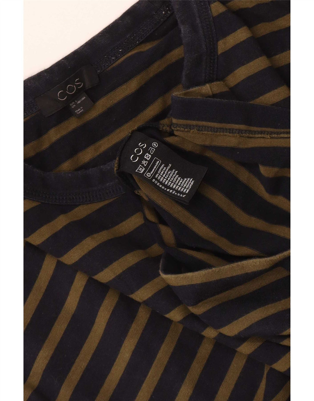 Cos Męski T-shirt o regularnym kroju, duży, bawełniany w granatowe paski