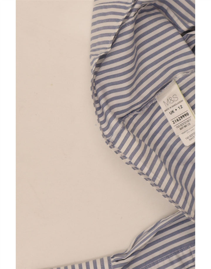 Koszula damska Marks & Spencer UK 12, średnia, granatowa, bawełniana w prążki