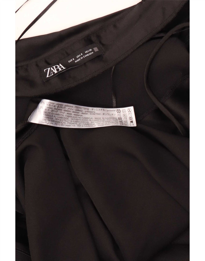 Damska sukienka Maxi Slip Zara UK 10, mała, czarna, poliester