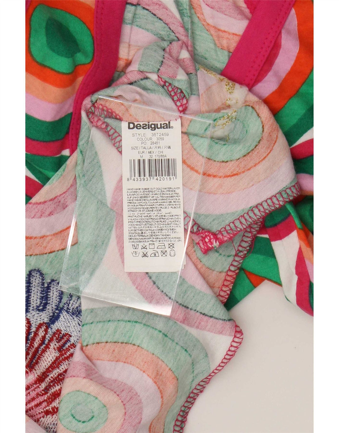 Damski top Desigual Graphic Vest Top UK 12 Średni wielobarwny geometryczny