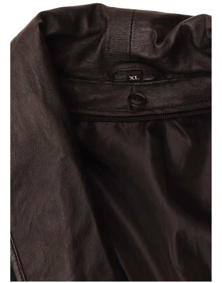 Vintage damska kurtka skórzana UK 18 XL czarna skóra