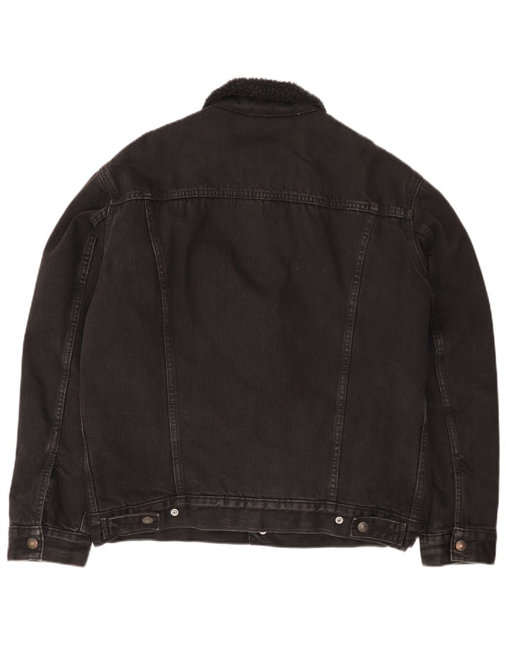 Męska kurtka dżinsowa Levi's Sherpa UK 38, średnia czarna bawełna