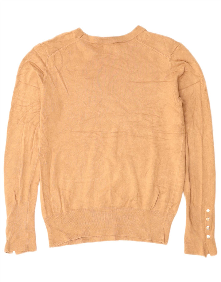 Damski sweter ZARA z dekoltem w łódkę UK 12 Średni brązowy wiskoza