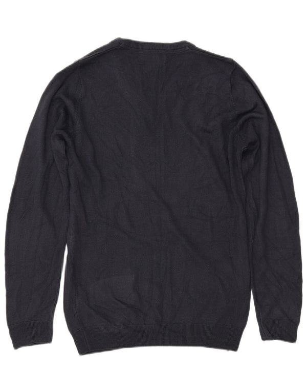 MARKS & SPENCER Damski sweter z dekoltem w kształcie litery V, UK 10, mały, granatowy, akrylowy