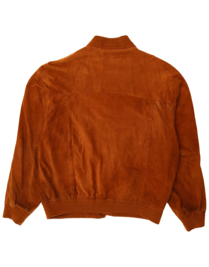 Vintage męska zamszowa kurtka IT 58 4XL brązowa skóra