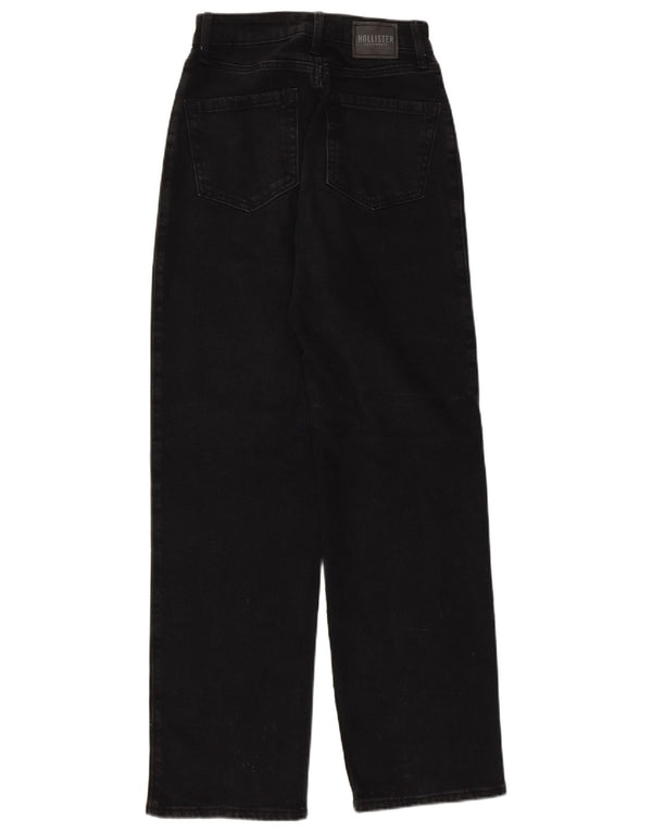 Damskie jeansy Hollister Dad z wysokim stanem US 0 XS W24 L29, czarne, bawełniane