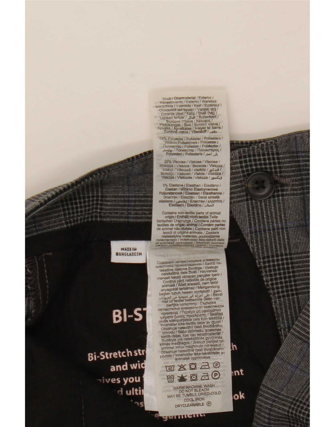 Męskie spodnie garniturowe Jack & Jones Marco W28 L30 w szarą kratkę, poliester