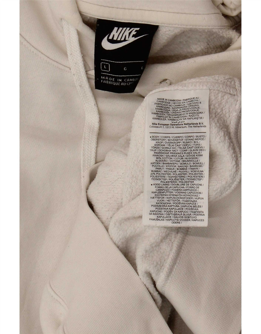 Męski sweter z kapturem Nike, duży, biały, bawełniany