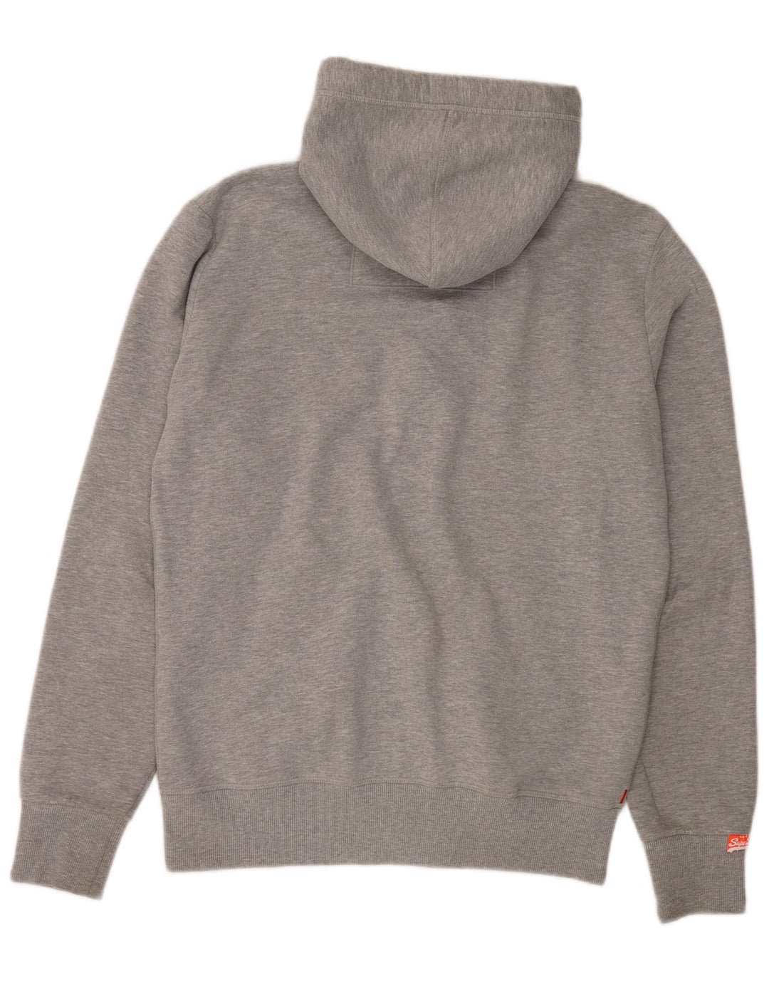 Męski sweter z kapturem i zamkiem Superdry, duży, szary, bawełniany w cętki