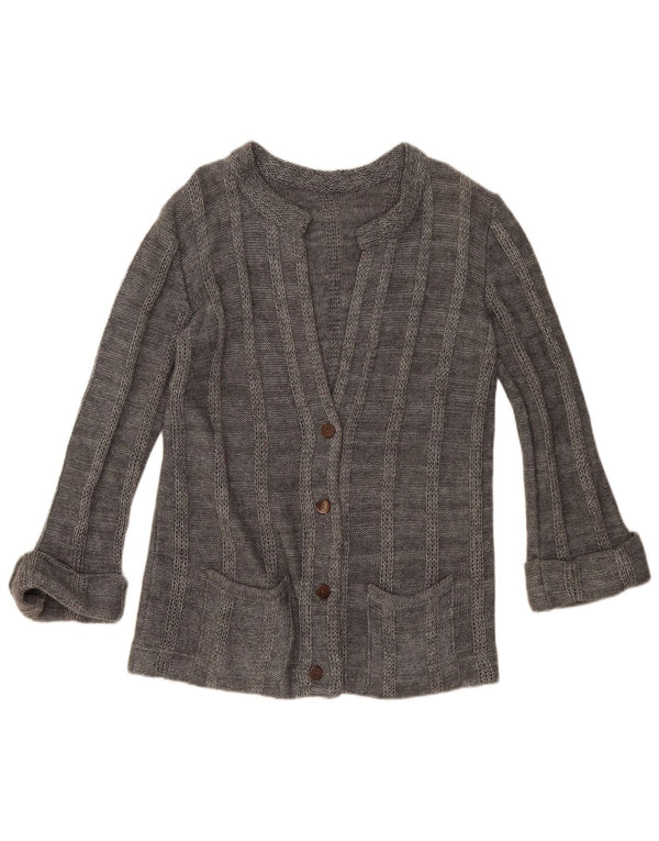 Sweter damski w stylu vintage, UK 14, duże, szare paski