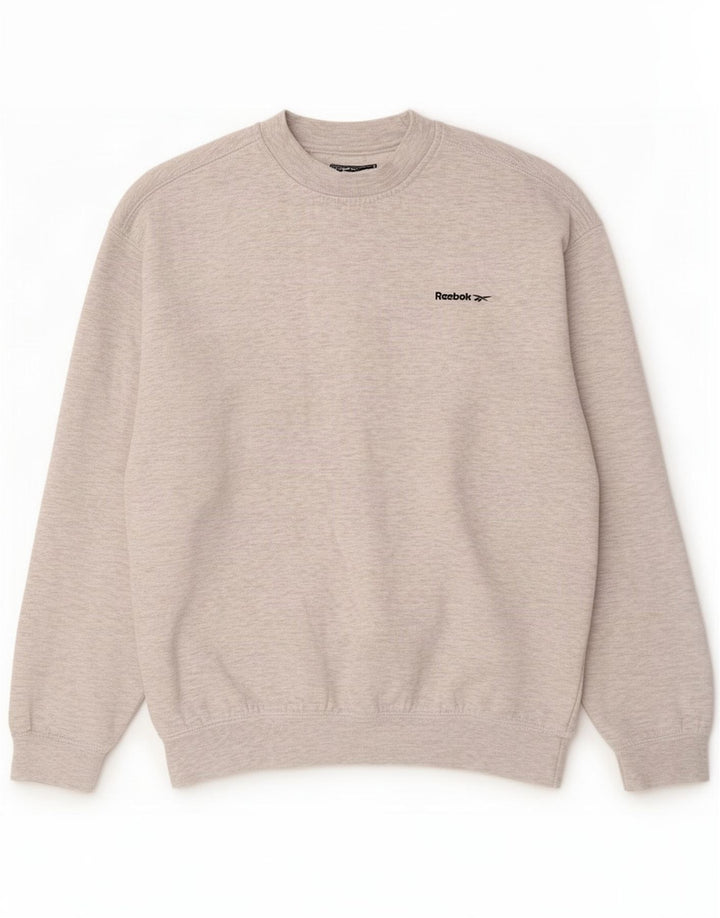Męski sweter Reebok, mały, szary, nakrapiany poliester