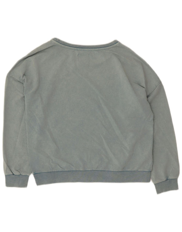 Gaudi Womens Graphic Sweatshirt Jumper UK 14 Medium Blue Cotton