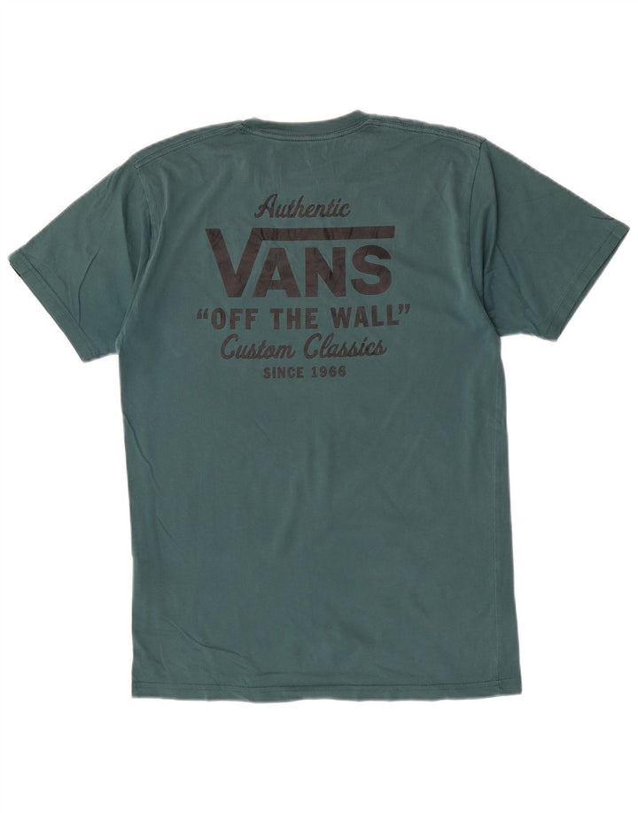 Męski T-shirt Vans o klasycznym kroju z grafiką, średniej wielkości, zielony, bawełniany