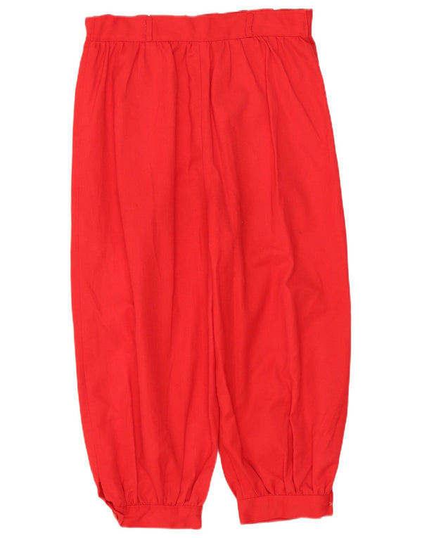 Damskie spodnie Capri z wysokim stanem i wysokim stanem VINTAGE W28 L18 Czerwony poliester