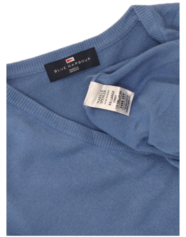 Męski podkoszulek Marks & Spencer w kolorze niebieskim z kamizelką Harbour 2XL, niebieski akryl