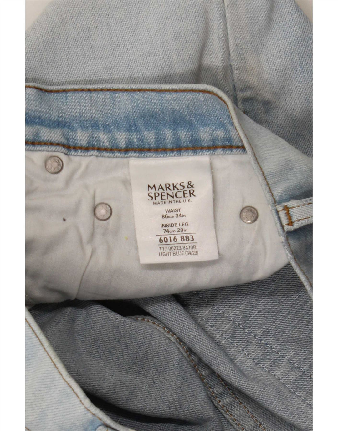 Marks & Spencer Damskie dżinsy z szeroką nogawką W34 L29 Niebieskie bawełniane