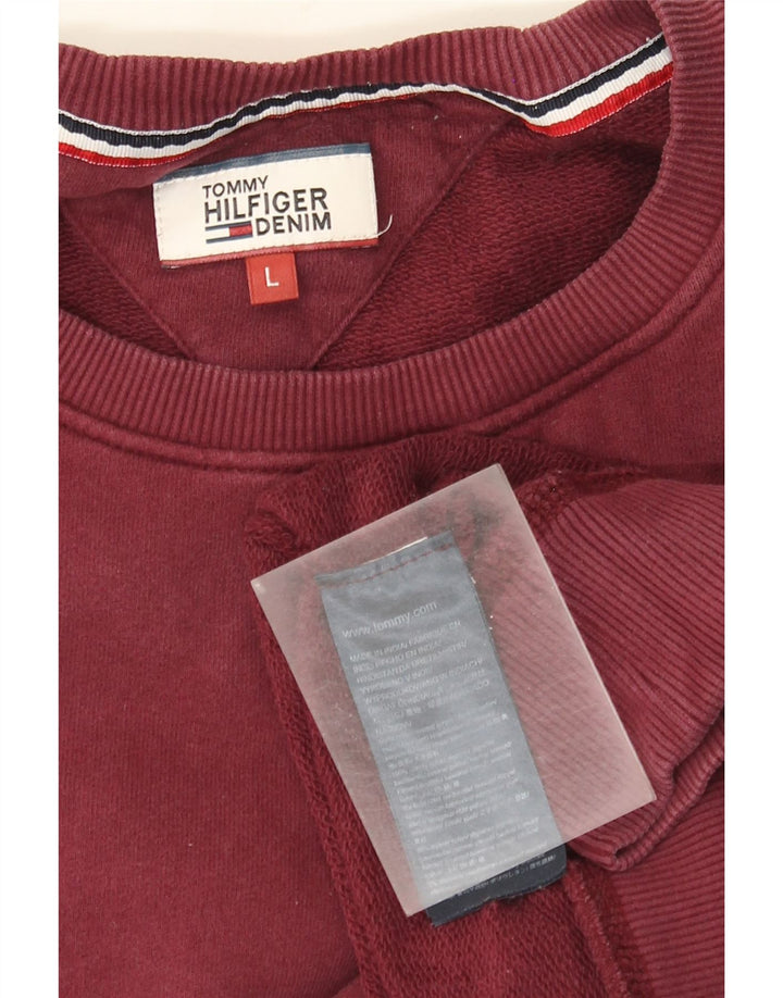 Męska bluza Tommy Hilfiger, duża, bordowa bawełna