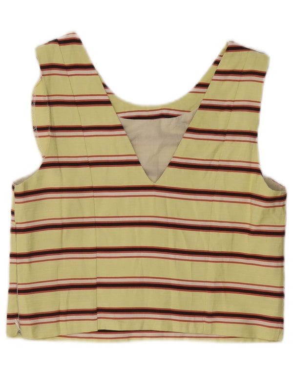 Damski krótki top bez rękawów Maison Scotch UK 10 w małe żółte paski