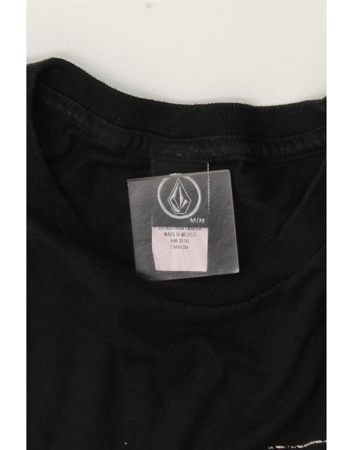 Męska koszulka z grafiką Volcom, średnia, czarna bawełna