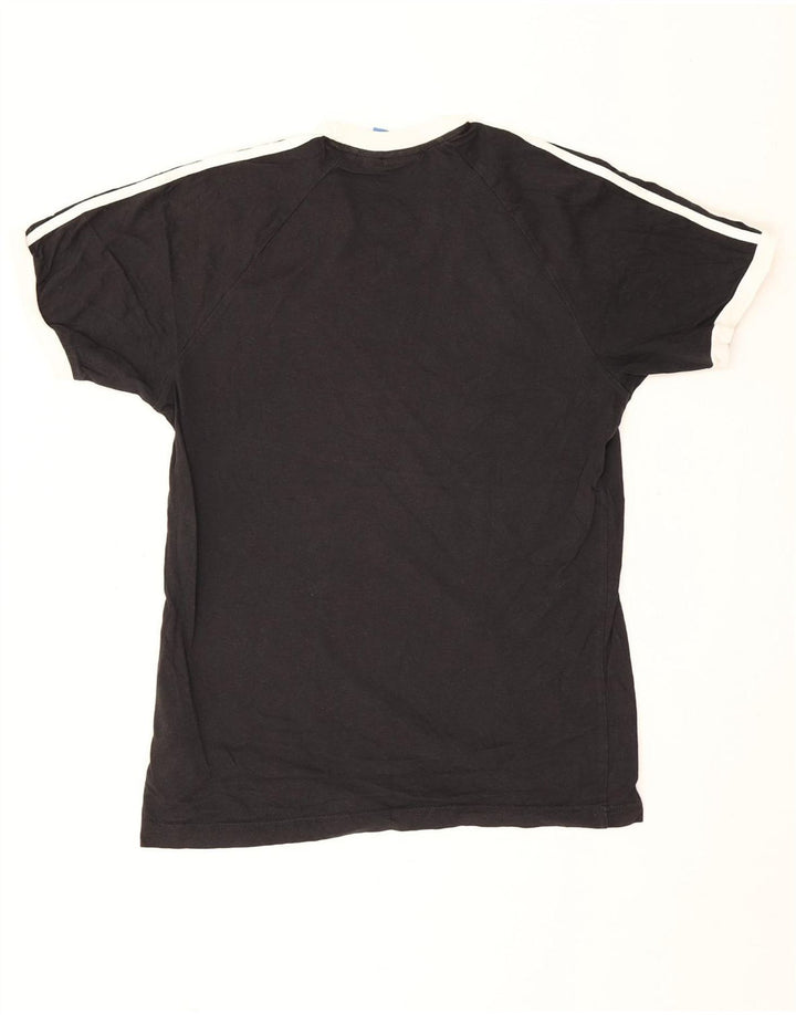 Męska koszulka z grafiką Adidas, średnia, czarna bawełna