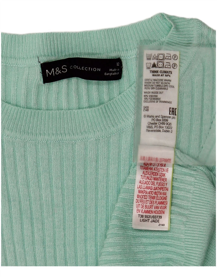Marks & Spencer Damski sweter z dekoltem w łódkę, UK 12, średni zielony