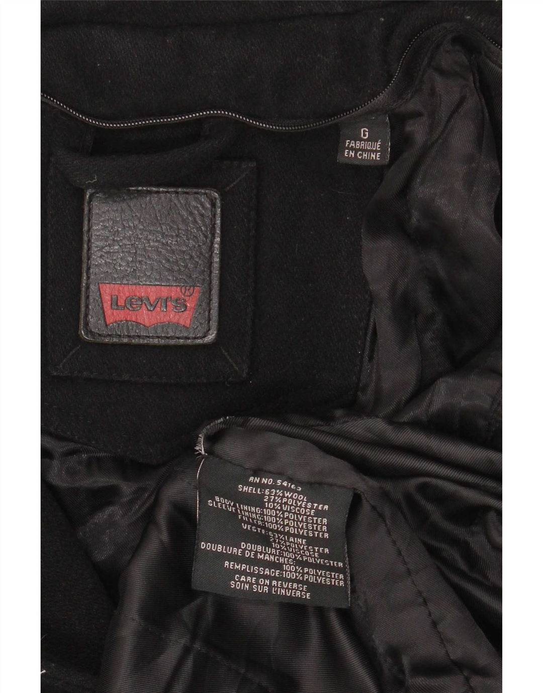 Męska kurtka użytkowa Levi's UK 40, duża, czarna, wełniana