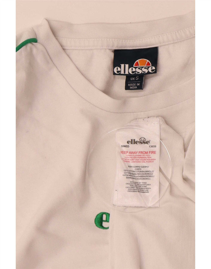 Męski T-shirt z grafiką Ellesse, mały, biały, bawełniany