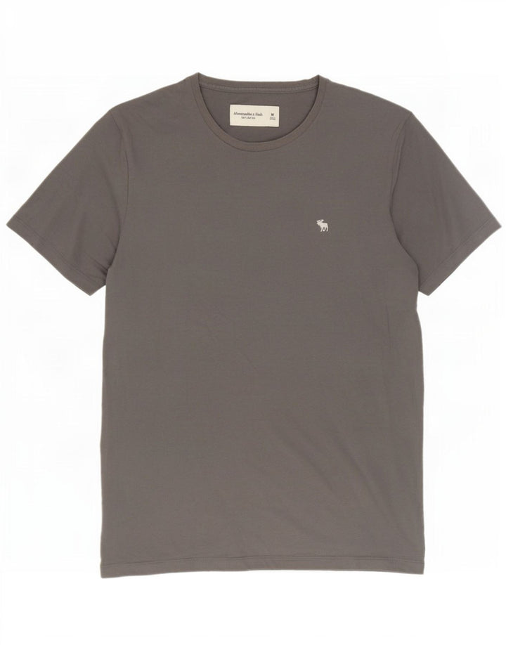 T-shirt męski Abercrombie & Fitch, średnioszary, bawełniany