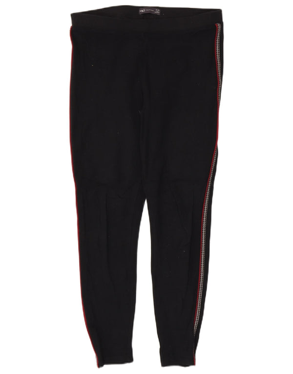 Legginsy damskie Marks & Spencer UK 12, średnie czarne paski, wiskoza