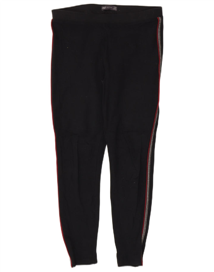 Legginsy damskie Marks & Spencer UK 12, średnie czarne paski, wiskoza