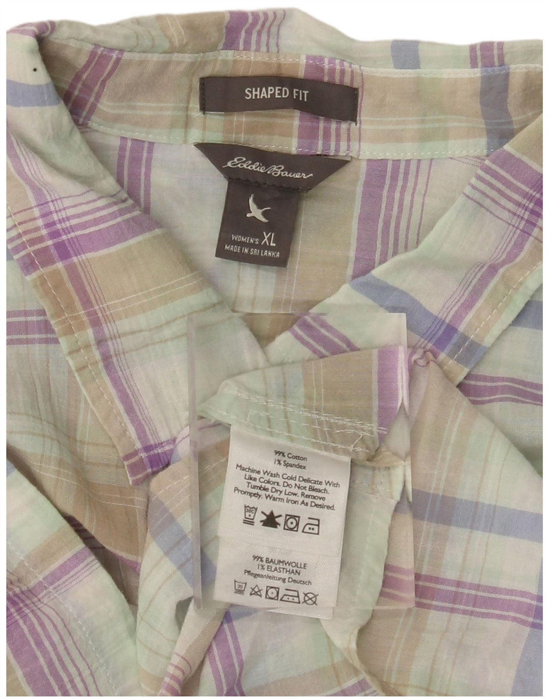 Damska koszula o dopasowanym kroju EDDIE BAUER UK 18 XL w wielobarwną kratkę