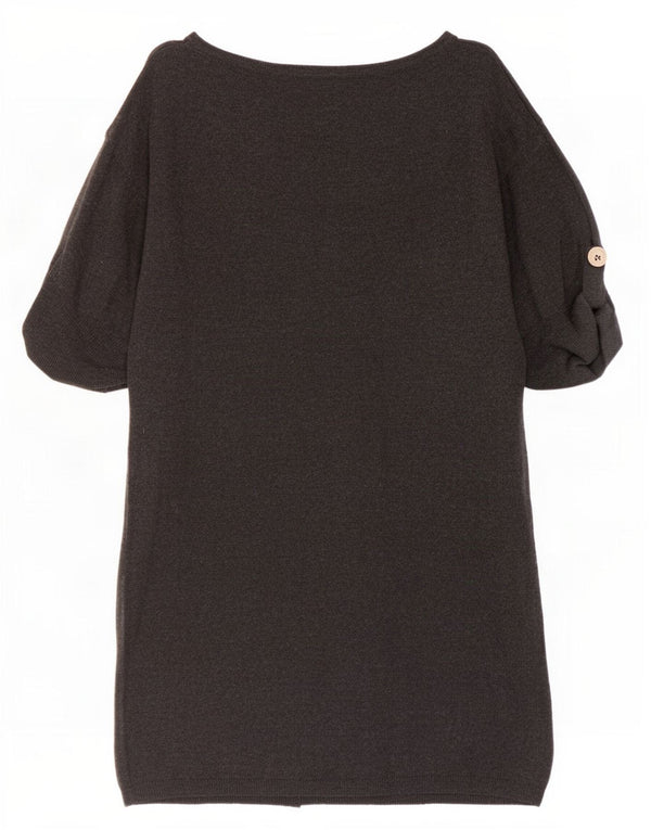 Marks & Spencer Damska sukienka sweterkowa z rękawem 3/4 UK 8 Small, szara wiskoza