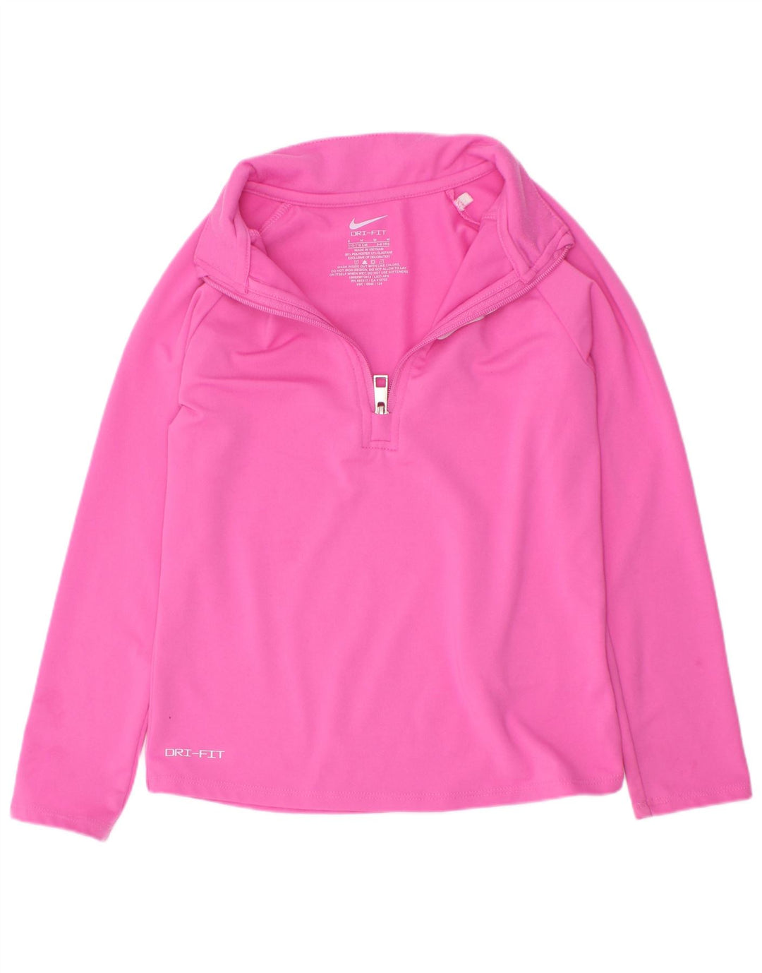 Top dresowy dziewczęcy Nike Dri Fit z zamkiem błyskawicznym na szyi, 5-6 lat, średni róż