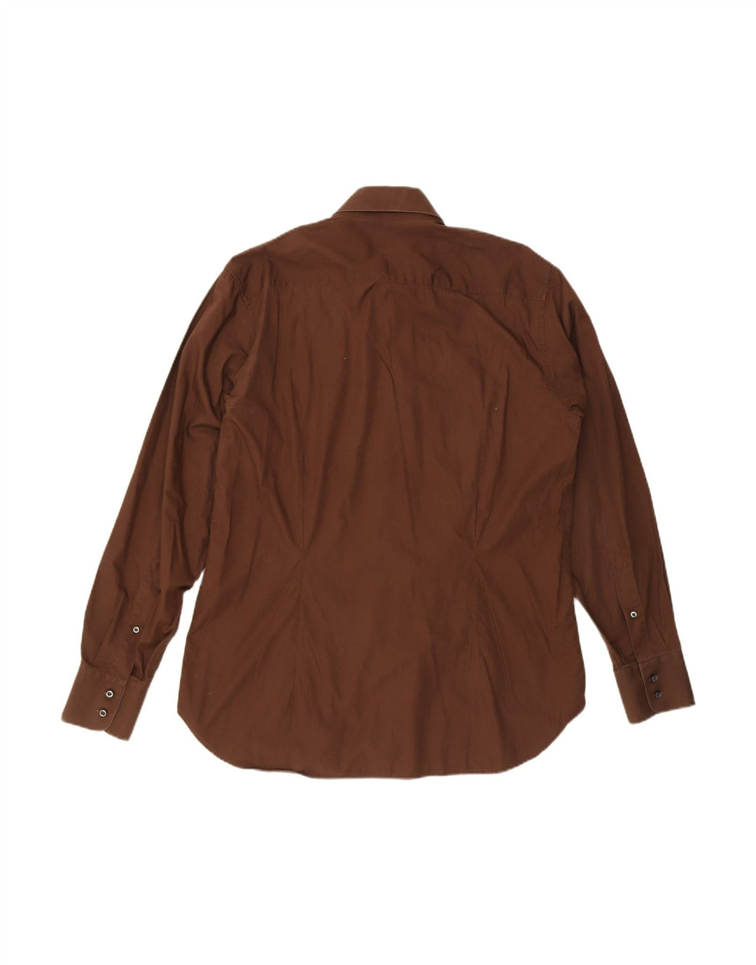 TRUSSARDI Mens Shirt Size 43 17 XL Brown Cotton