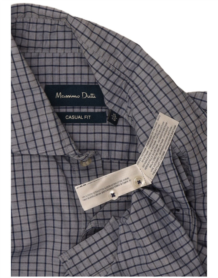Męska koszula o swobodnym kroju Massimo Dutti XL w niebieską kratkę, bawełniana