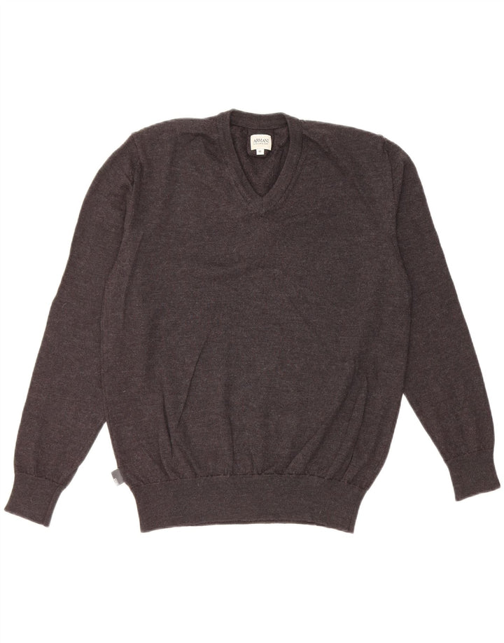 Damski sweter Armani z dekoltem w szpic IT 52 2XL szary