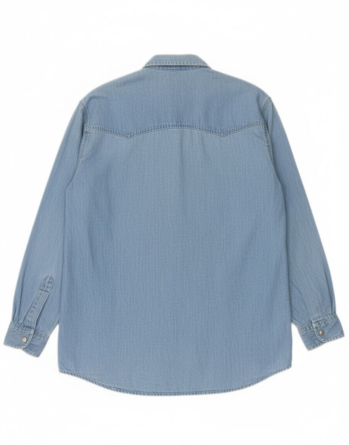 S.S.SHIRTIES Mens Denim Shirt Medium Blue Cotton