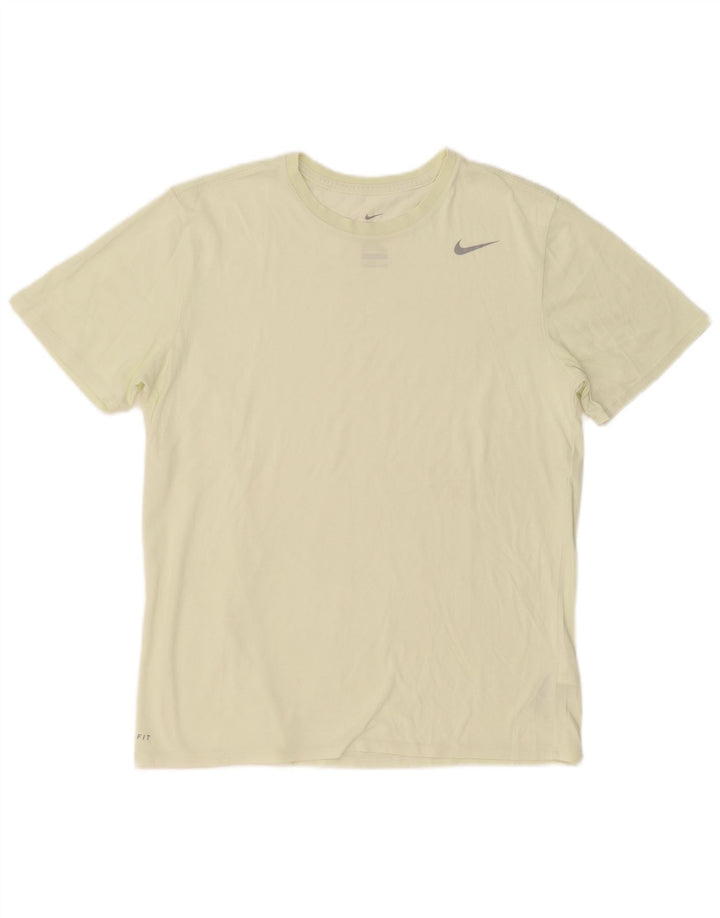 Męski T-shirt Nike o sportowym kroju, duży, żółty, bawełniany