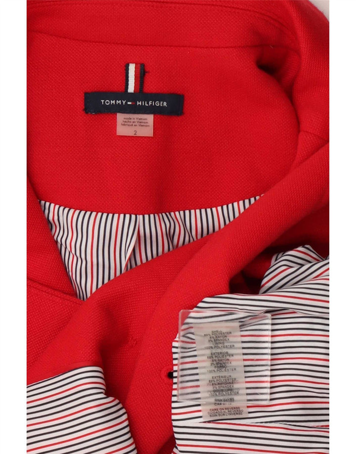 Damska marynarka dwurzędowa Tommy Hilfiger US 2 XS, czerwony poliester