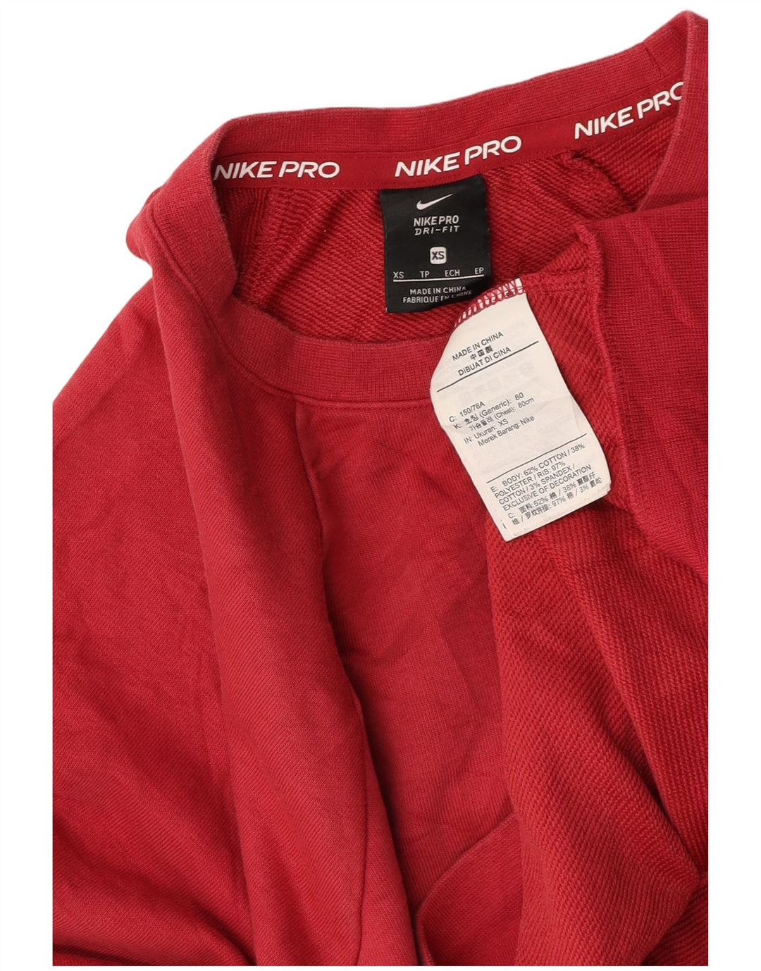 Damski sweter oversize z grafiką NIKE, UK 6 XS, burgundowy