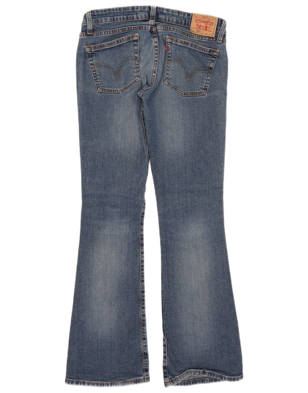 Damskie jeansy Levi's 524 Super Low Bootcut, średnie W30 L30, niebieska bawełna