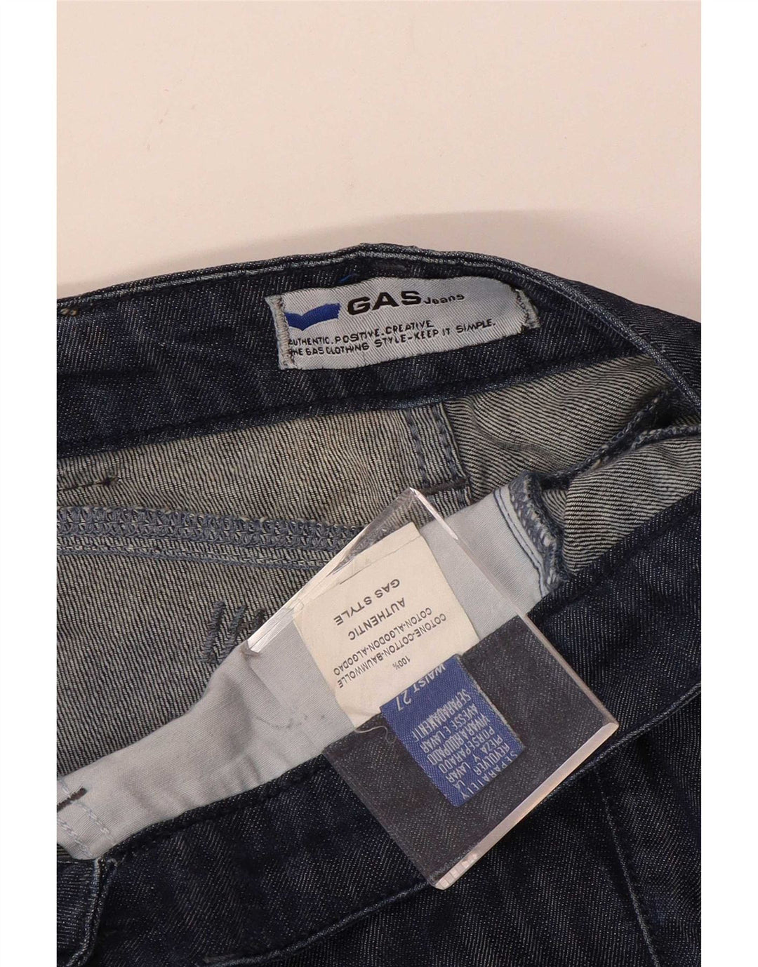 Jeansy damskie Gas W27 L33 Granatowe bawełniane